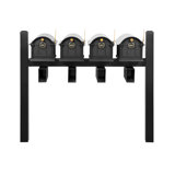 Balmoral Quad Mount Mailbox /w/ Pyramid Caps, Personalized Door Medallion, Newspaper Box (4 Mailboxes, Posts, 4 Newspaper Boxes, 4 Medallions)