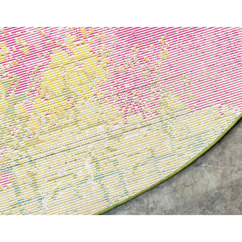 Rizer Washable Abstract Indoor Rug, Round 8'