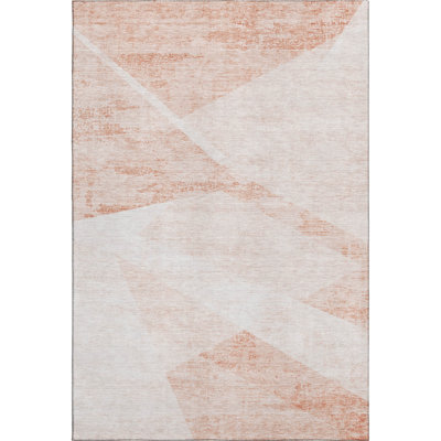 Premium Machine Washable Prisco Salmon Rug