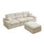 Canapé d'angle avec dossier haut, canapé en L avec chenille flammée, coussin en éponge haute densité compressé, canapé sans assemblage peu encombrant pour salon, appartement (verdâtre)-1337407763