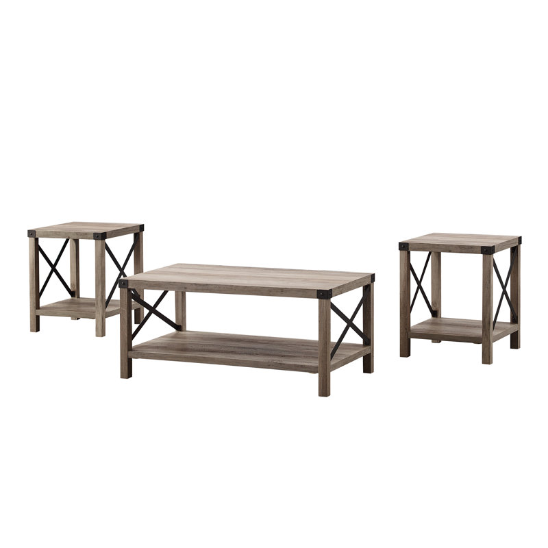 Ensemble de 3 tables d'appoint Scituate, Gris délavé