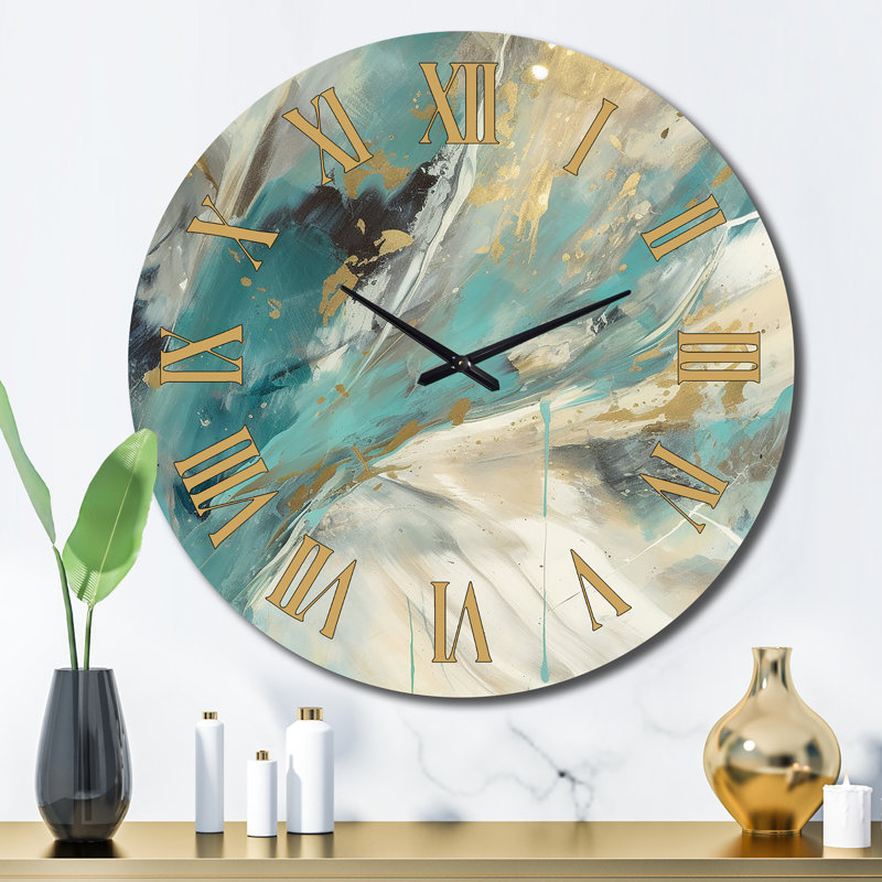 Horloge murale Turquoise Serendipity, Grand