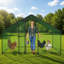 Large Metal Walk-In Chicken Coop Run with Waterproof UV Cover for Poultry
