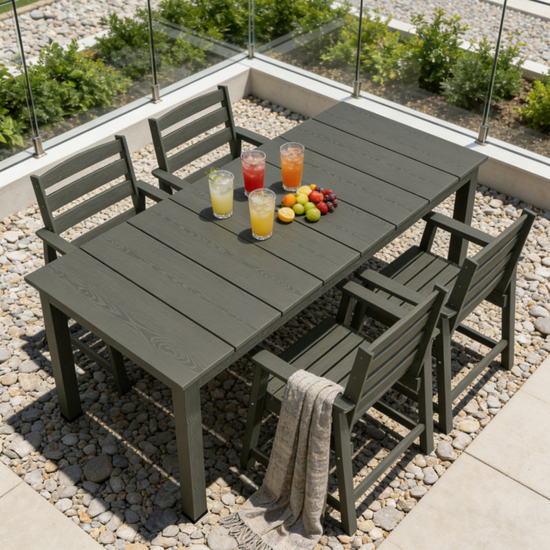 Fauteuils de salle à manger de patio, Gris