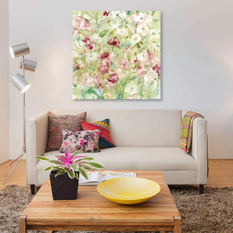 « jardin », impression sur toile, H 48 po x l 48 po x P 1,5 po, Toile tendue, Pas de tapis