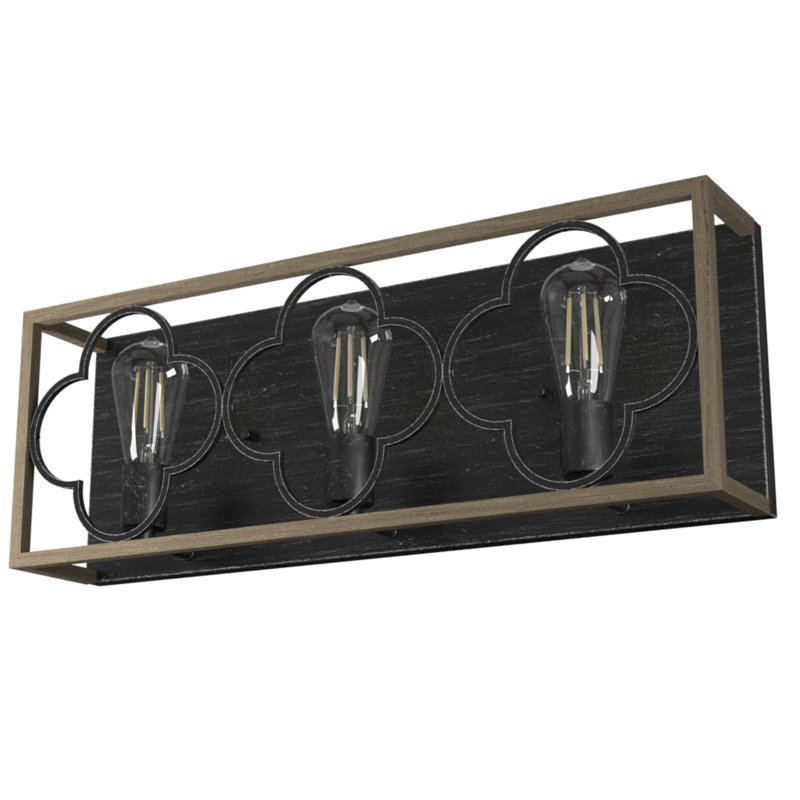 Éclairage pour meuble-lavabo encastré 3 lumières Gablecrest, Noir