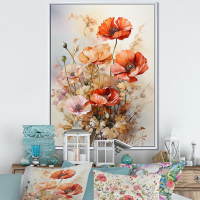 «Poppies Bouquet Sunset Moment», reproduction d'art sur toile