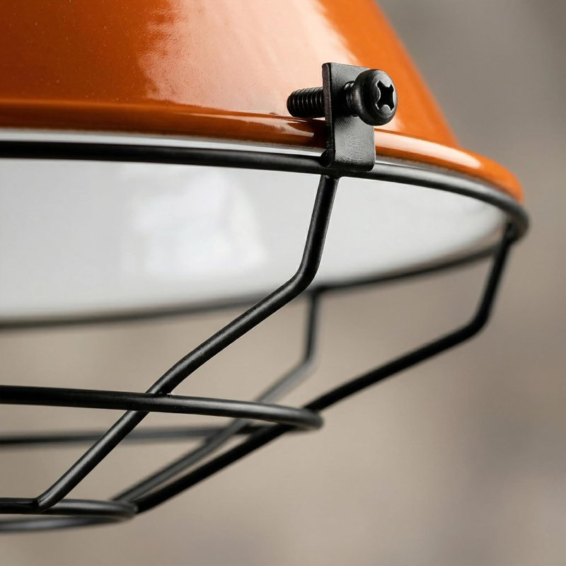 21.5cm H Metal Bowl Lamp Shade, Orange