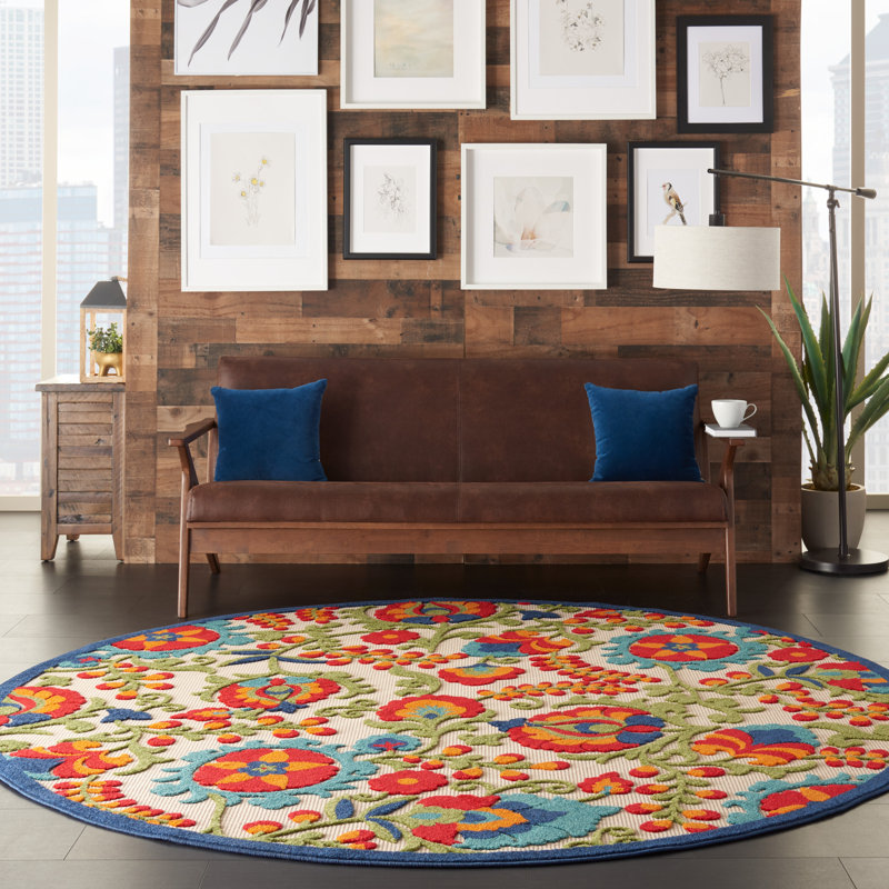 Floral Area Rug, Round 160cm