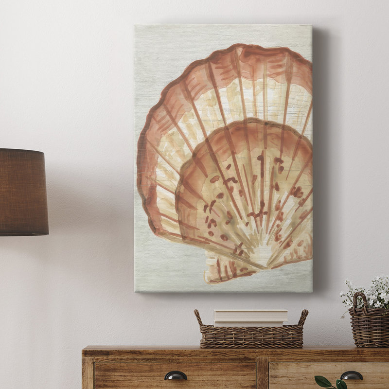 «Vintage Shell Vignette II», galerie tendue sur mesure Cavas, H 48 po x l 32 po