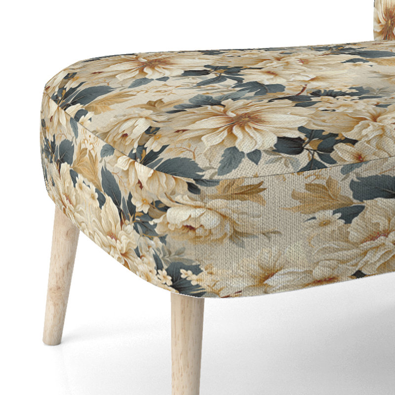 Chaise d'appoint rembourrée Cottage Beige Vintage