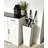 24-Inch Tall Tapered Planter Set of 2 with Tray, DIY Plastic Umbrella Stand, Large Indoor Outdoor Flower Pots with Drainage, Modern Decorative Planters for Porch, Patio, Garden, Backyard, White (Approx. 61 cm)-1264049224