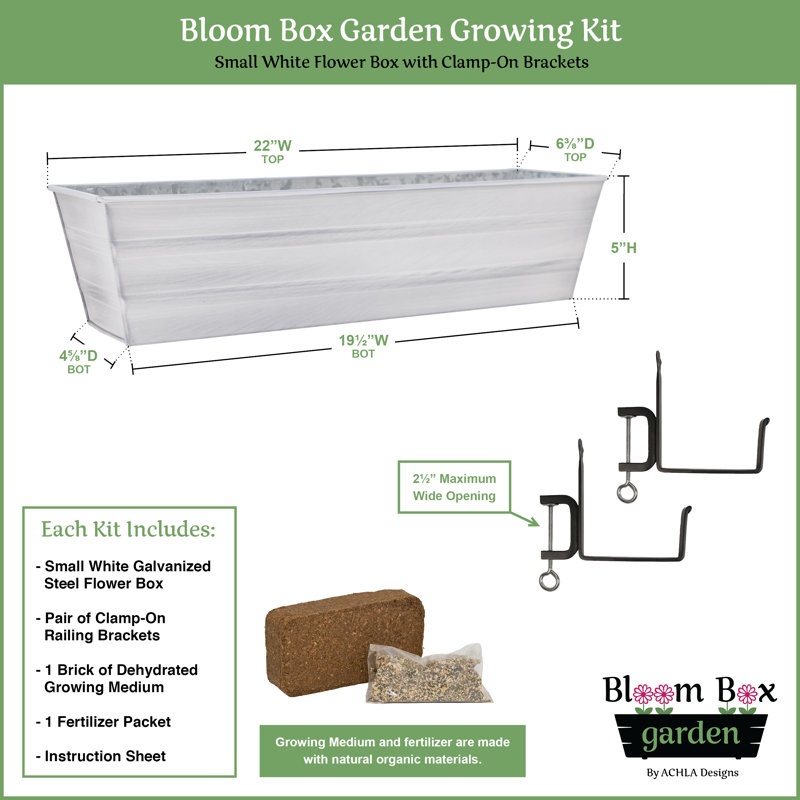 Metal Railing Planter, Cape Cod White