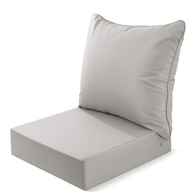 lounge chair cushions 24"X24"X4"，Replacement Cushions for Furniture Backrests，with Removable Cover, Waterproof, UV-Resistant, black, gray