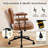 Ergonomic Swivel Home Office Chair, Faux Leather Arm Task Chair with Low Back,Rocking Function.-1237872724
