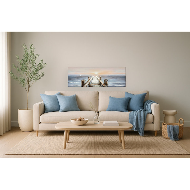 Art mural en toile Tranquil Dock at Dawn - 59 po x 20 po