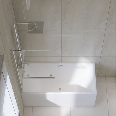 Panneau de douche en verre trempé sans cadre 31 "X55"