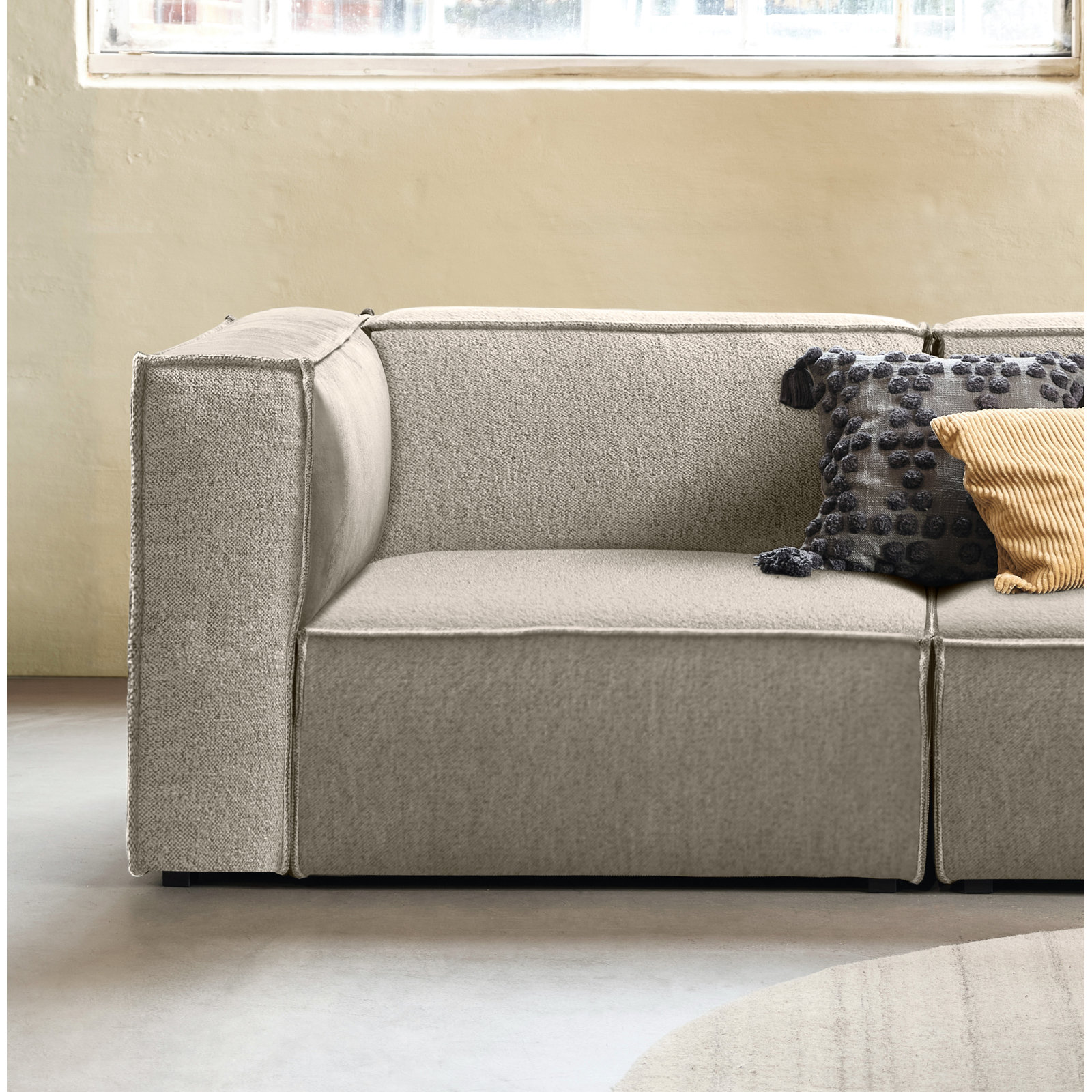 Shonnard Upholstered Armchair, Taupe Performance Boucle