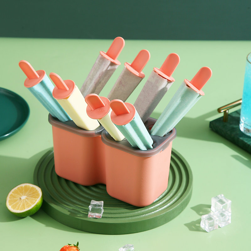 Moules à glaçons, moules à glaçons 8 pièces, moules à crème glacée réutilisables pour enfants, moules à glaçons faits maison de nombreuses formes, machine à glaçons, sans BPA (8 cavités - rose)