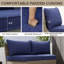 Chaise de patio pour 4 personnes en osier sans accoudoirs avec coussins-102337445
