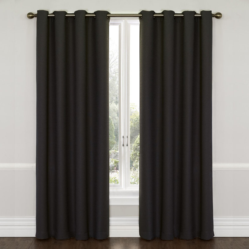 Blackout Curtain Single Panel, Jet Black, 63" L x 52" W