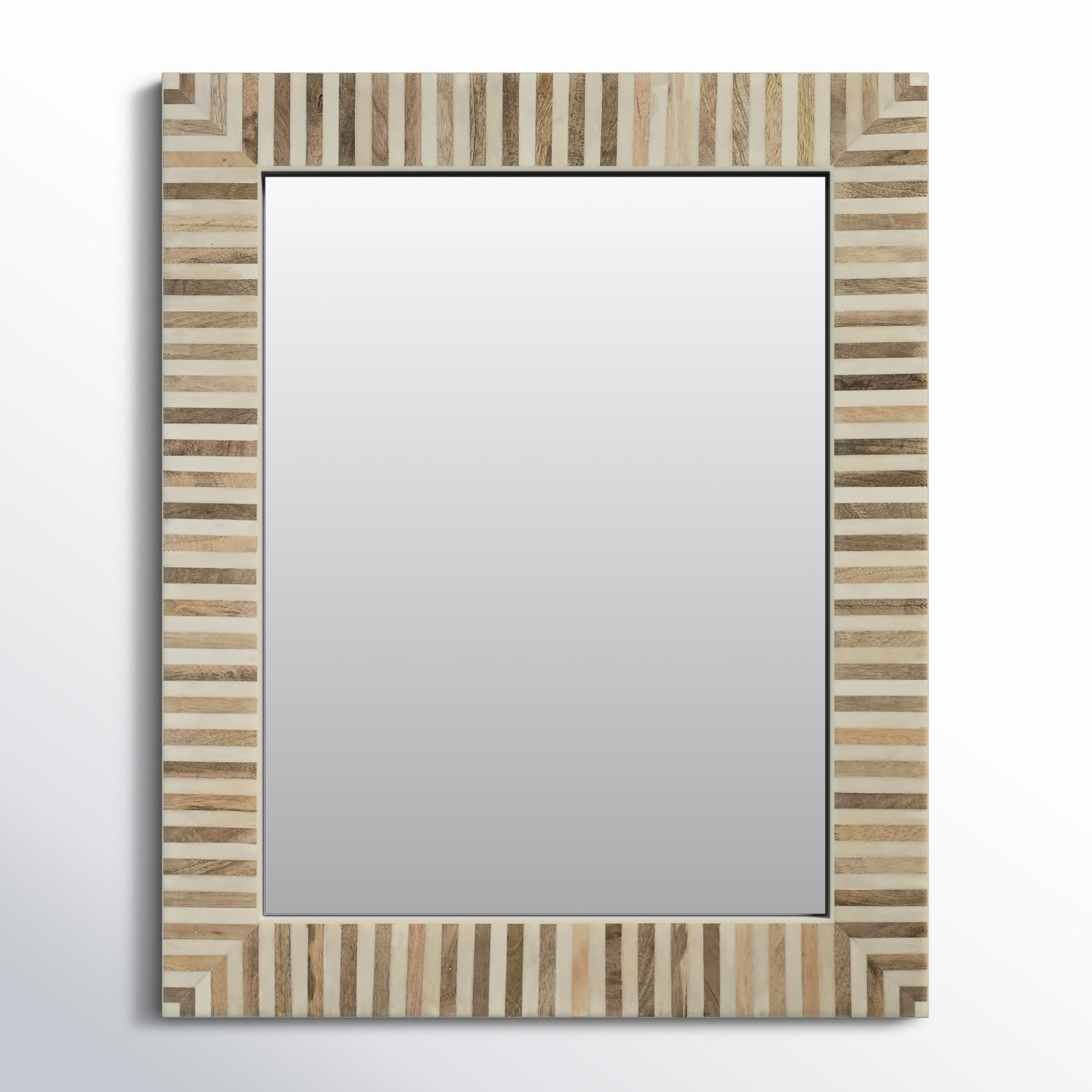 Demson Bone Rectangle Mirror, Tan