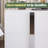 White Modern End Table, Elegant Nightstand with Metal Foot & Mirrored Metal Handles-1528497683