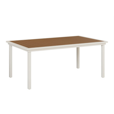 Berlin Gardens Vida Aluminum Matte White Base 73″ Dining Table