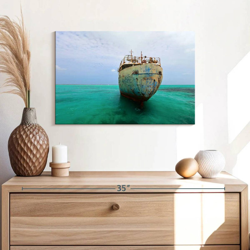 Mehar, vieux bateau dans les Caraïbes, H 16 po x l 24 po