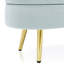 Banc de rangement repose-pieds ovale en flanelle avec pieds en métal-2844334
