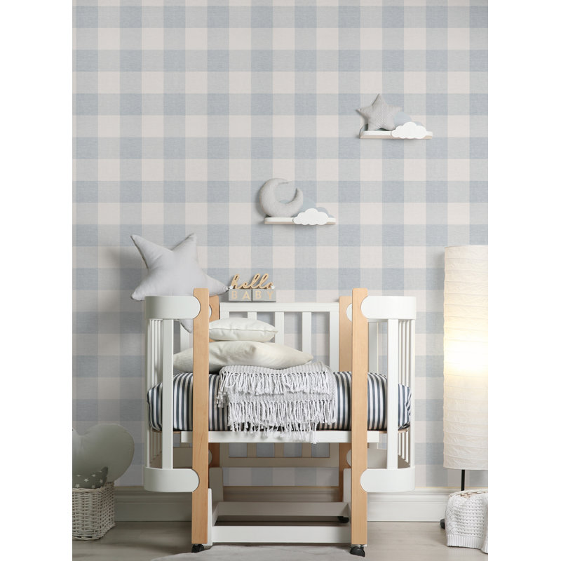 Panneau de papier peint à carreaux Martianna, L 2 pi x H 18 pi, Bleu