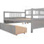 Lit de jour gris avec deux tiroirs pratiques - Bois massif pour une maison soignée-583004059