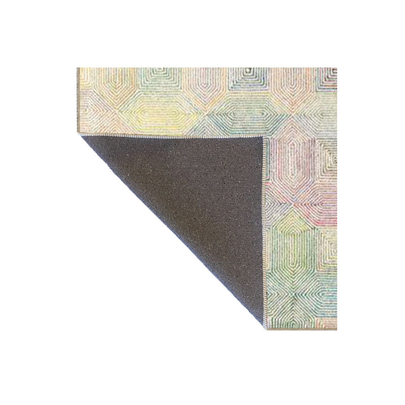 Tapis décoratif lavable à motif de nœuds colorés, Sous-tapis rond 3 pi 3 po inclus