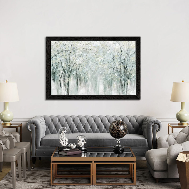 Winter Mist by Carol Robinson - Painting on Canvas, 152.5 cm H x 101.5 cm W, Black Floater Framed