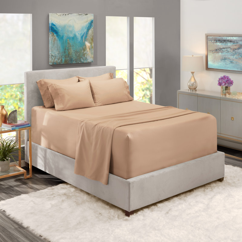 Microfiber Sheet Set, Taupe, California King Fitted Sheet