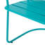 Bistro de jardin élégant - Fer, bleu sarcelle mat, 2 chaises et table ovale pour un confort optimal. Aspect de fer mat.