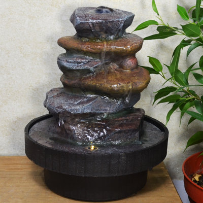 Dupree Weather Resistant Table Top Fountain with Light