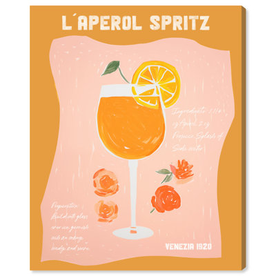 Aperol Spritz Retro Summer Drinks Wall Art by Art Remedy