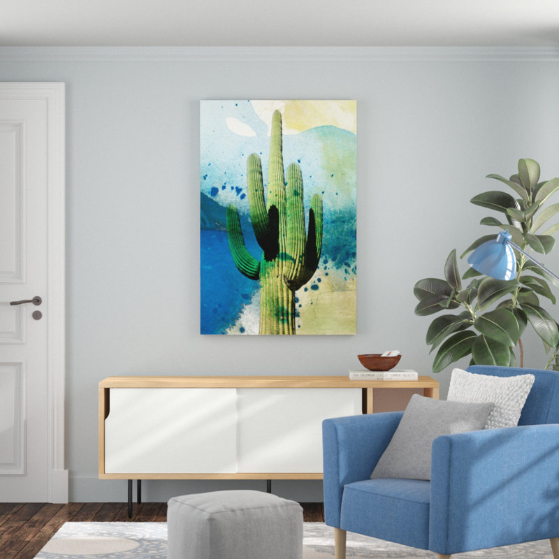Cactus by Sisa Jasper - Graphic Art, 122cm H x 81cm W, Black Floater Framed