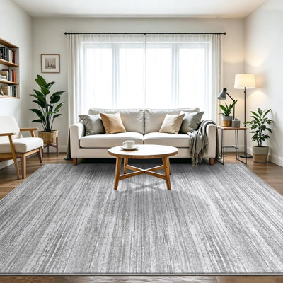 Striped Abstract Washable Area Rugs