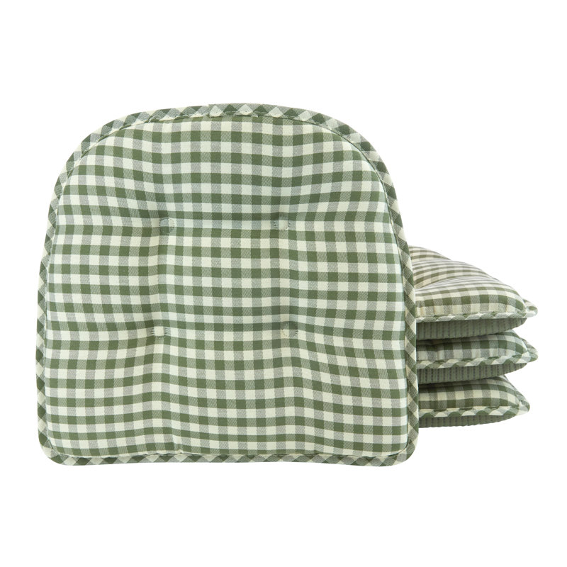 Coussins de salle à manger et de cuisine antidérapants en guingan 16 po x 15 po x 2 po, Pin