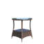 Table basse ronde pour l'extérieur avec 1 table basse en verre trempé transparent
