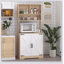 Garde-manger autoportant moderne avec 2 portes et 3 tablettes à 3 niveaux pour le rangement de la cuisine et de la salle à manger