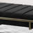 Upholstered Bench In Black Velvet - Modern Design, Channel , Comfortable Seating, 49 Depth With And Brass Finish Minimalist, 25 Width, 16 Height