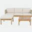 Ensemble de canapé d'extérieur 3 pièces en bois d'acacia et corde