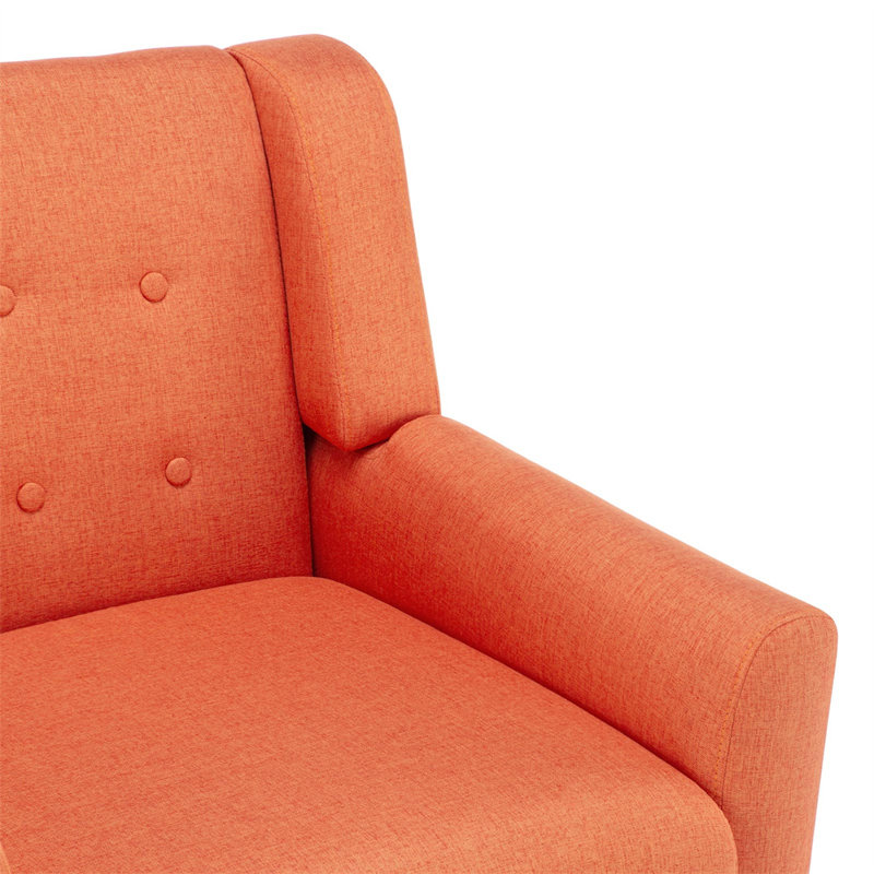 Fauteuil capitonné l 28,8 po Chineye, Mélange de polyester orange