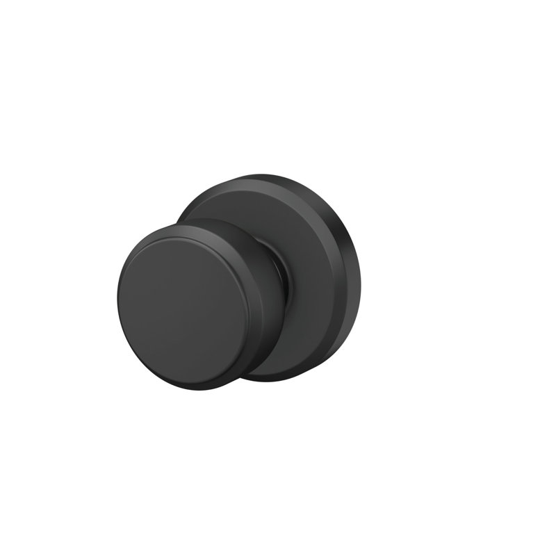 Bowery Knob with Greyson Trim Non-Turning Lock, Matte Black