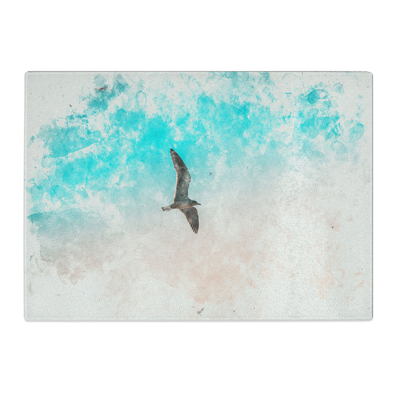 Tempered Glass Soaring Seagulls Chopping Board, 20 cm x 28.5 cm