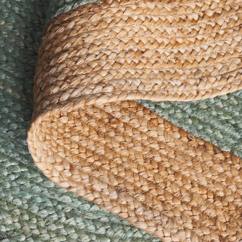 Tapis en jute de fibre naturelle tissé à la main Vicksburg, Ovale 5 pi x 8 pi