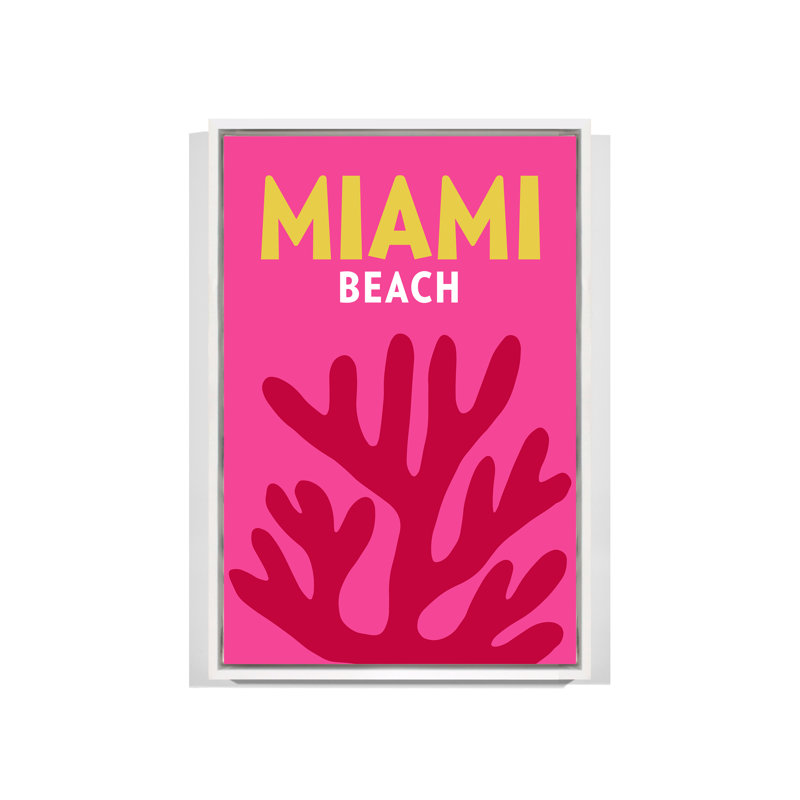 Miami, White Floater Framed, 41" H x 27" W